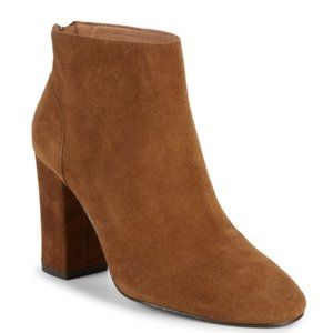 ASH | Joy Suede Ankle Block Heel Booties | Brown - Size 8